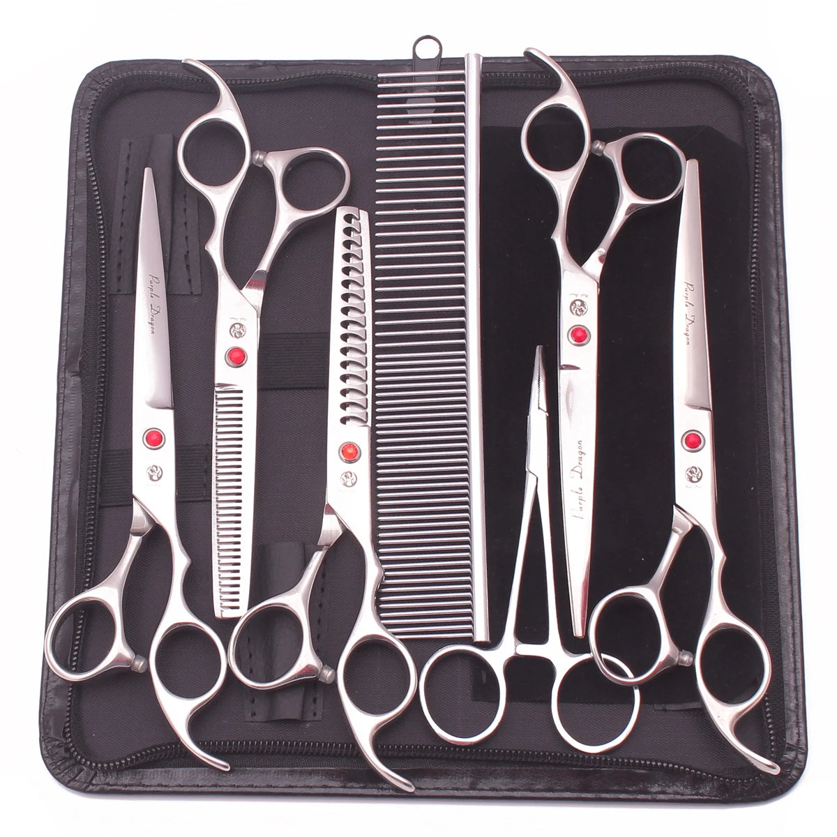 Pet Grooming Scissors Set - Professional Dog & Cat Grooming, Stainless Steel, Sharp, Multi-Piece, Ergonomic Handle, Durable Trim