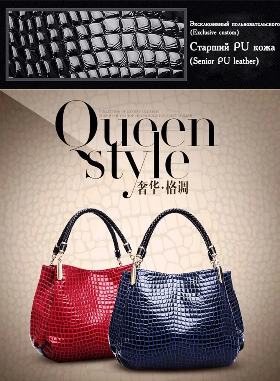 Luxury Ladies Hand Bags Purse Fashion Shoulder Bags Bolsa Sac Crocodile Famous Designer Brand Bags Women Leather Handbags