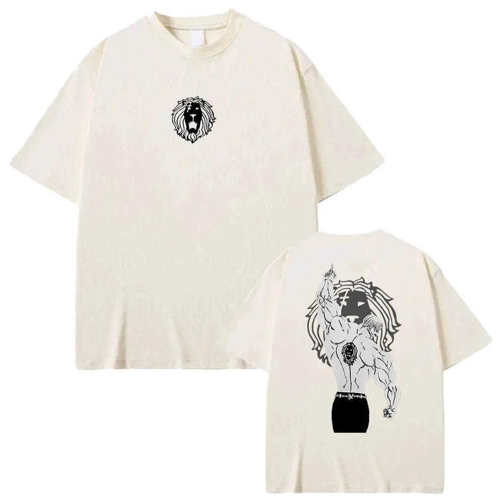 Anime The Seven Deadly Sins Escanor Graphic T Shirt Men Women Cotton Tshirts Manga Oversized Tee Harajuku Male Casual T-shirt