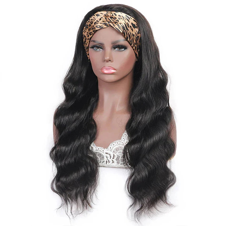 Headband Wig Human Hair Body Wave Glueless Wigs Full Machine Made Wig Peruvian Human Hair Wigs For Black Women Easy to Go 250%