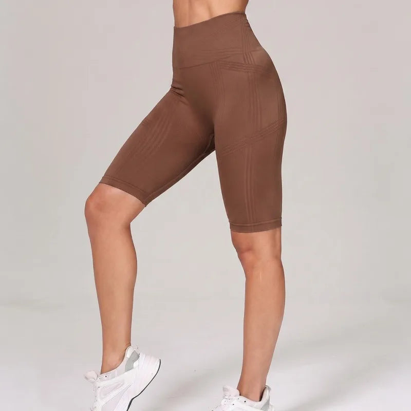 Women High Waist 5 Inch  Shorts Butt Lift Yoga Shorts Naked Feel Breathable Tight Run Gym Workout Outer Athletic Biker Shorts
