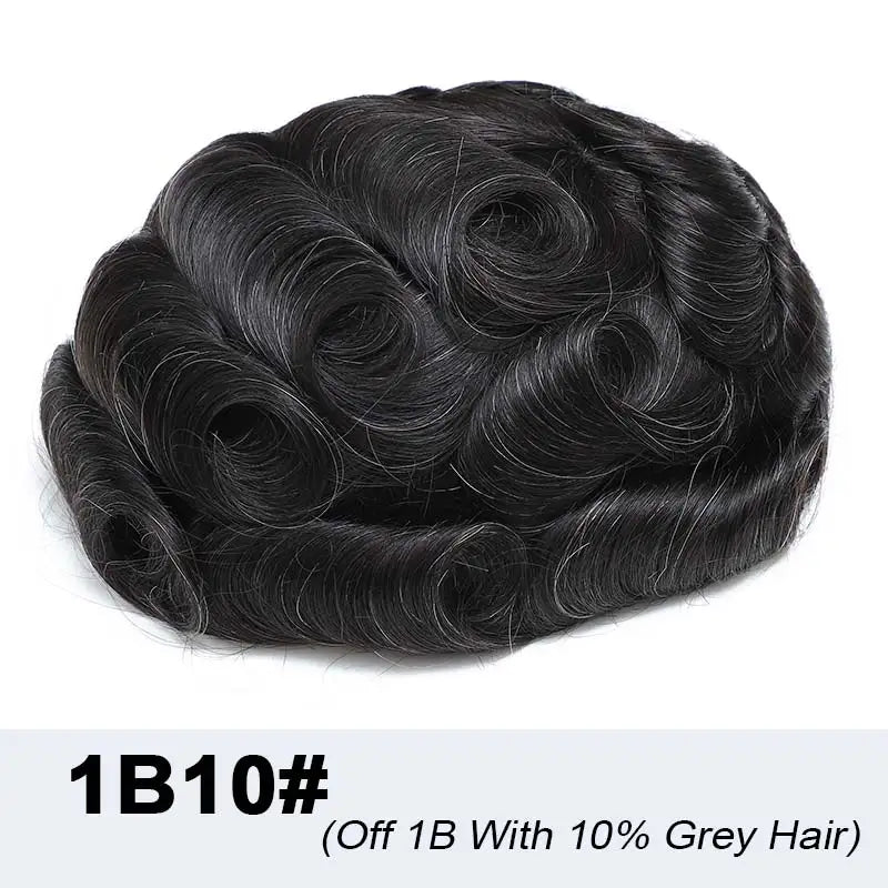 100% Density Full Lace Male Hair Prosthesis Swiss Thin Lace Men's Wig Natural Hairline Human Hair Man Hair System Wigs For Men