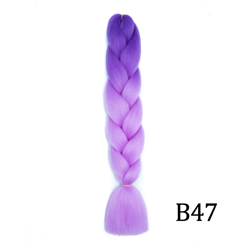 Synthetic 24Inch Long Jumbo Braids Extensions Yaki Straight Braiding Hair Afro Ombre Color Hair for Women