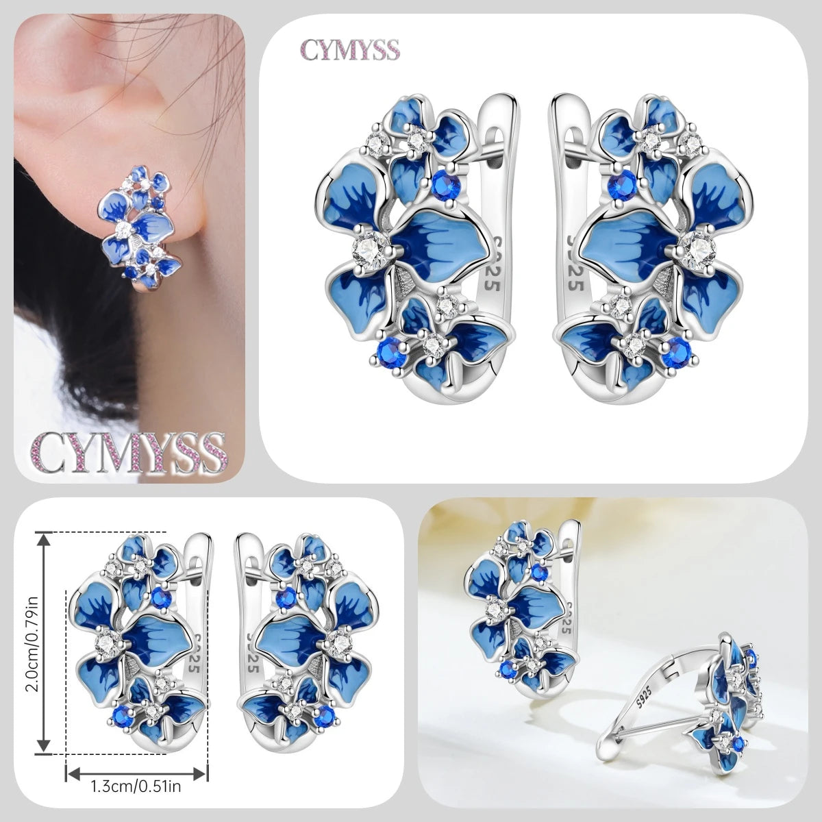925 Sterling Silver Needle Iris Flower Hoop Earrings for Women Original Elegant Versatile Jewelry Birthday Party Fine Gift 2026