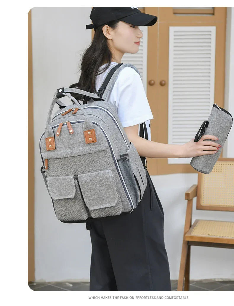 Diaper Bag Backpack for Stroller Waterproof Mummy Large Capacity Outdoor Travel Nappy Maternity Bag with Portable Changing Pad