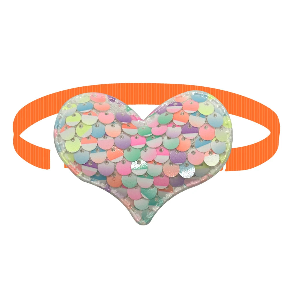 50/100pcs Valentine's Day Small Dog Cat Bowties Collar Heart Style Bling Bow Tie Dog Bows Accessories Pet Cat Grooming Supplies