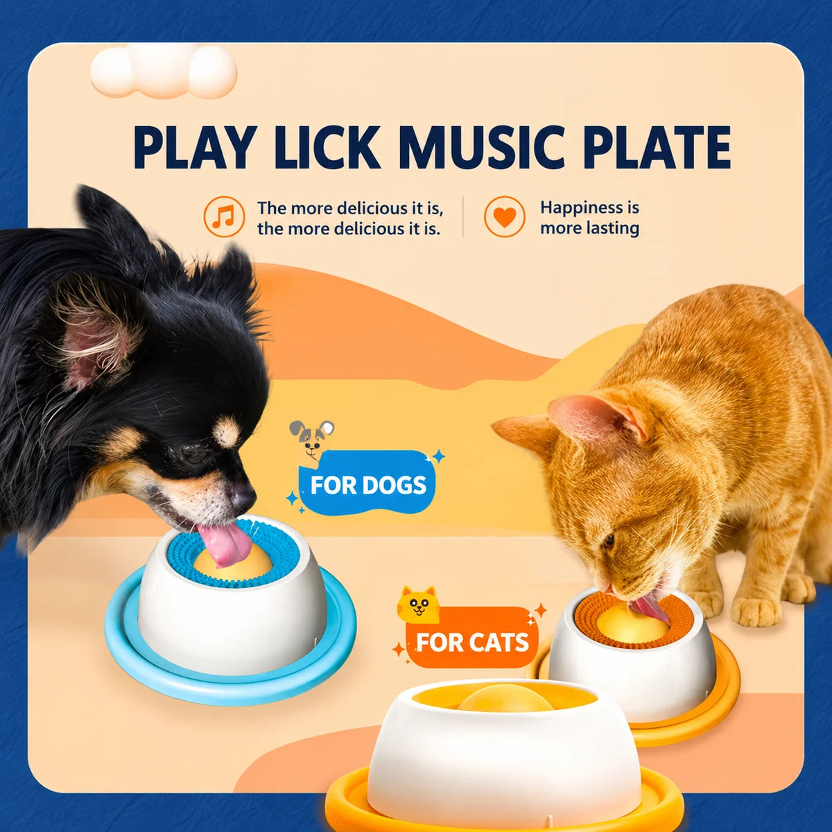 Pet Lick Feeder Bowl, Non-Slip Slow Feeder for Dogs Cats, Interactive Treat Toy for Oral Stimulation & Anxiety Relief