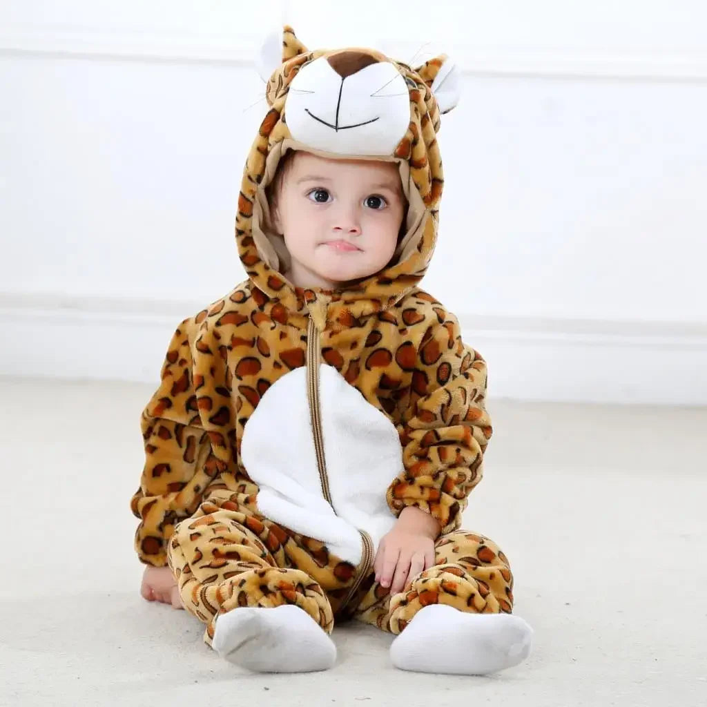 Newborn Baby Deer Animal Cartoon Romper Clothes Girls Pajamas Long Sleeve Hooded Onesies Infant Boys Costumes For Christmas
