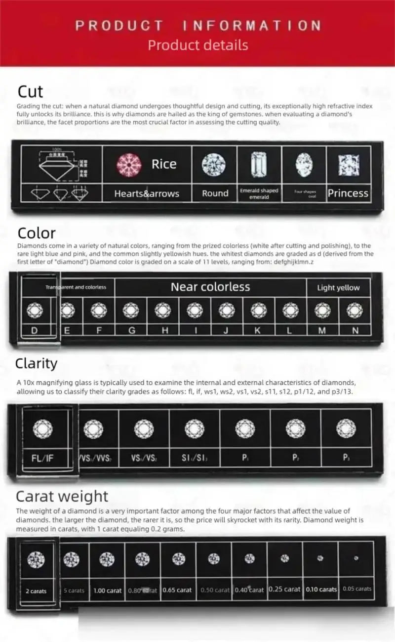 1.5mm All Moissanite 925 Sterling Silver Ring For Women with White Gold Plated Lab Diamond Engagement Wedding Band Jewelry