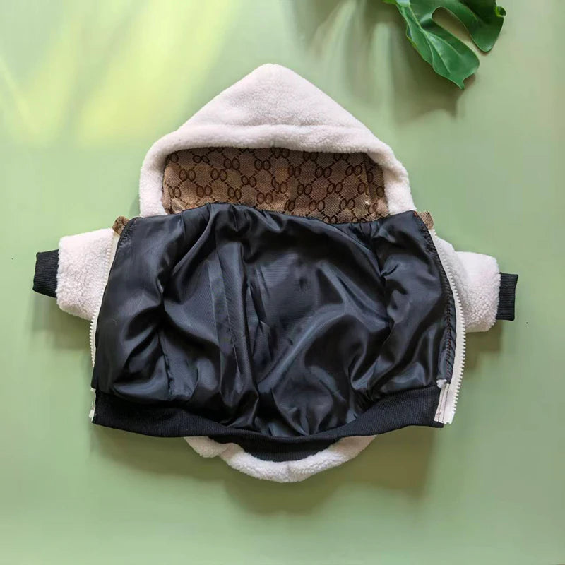 Autumn Winter Designer Luxury Pet Furry Coat Puppy Thick Warm Jacket Yorkiepoodle Small And Medium Sized Dogs Bitches Clothes