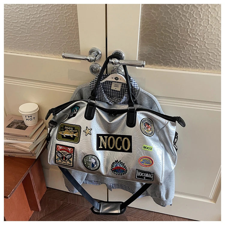 Fitness Travel Bag Suitable for Both Men and Women, Can Be Carried by Hand, Worn over the Shoulder or Cross-Body， Pu Leather Bag
