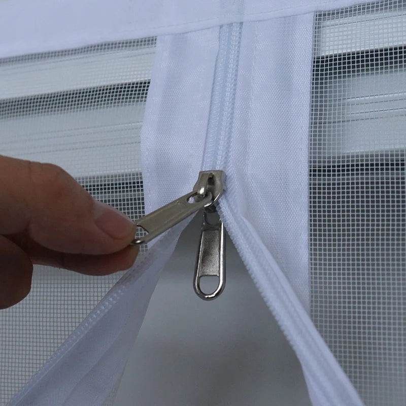 Window Mosquito Net Screen Mesh with Zipper Customized size white  Invisible Fiberglass Mesh Summer Prevent Mosquitoes Flies