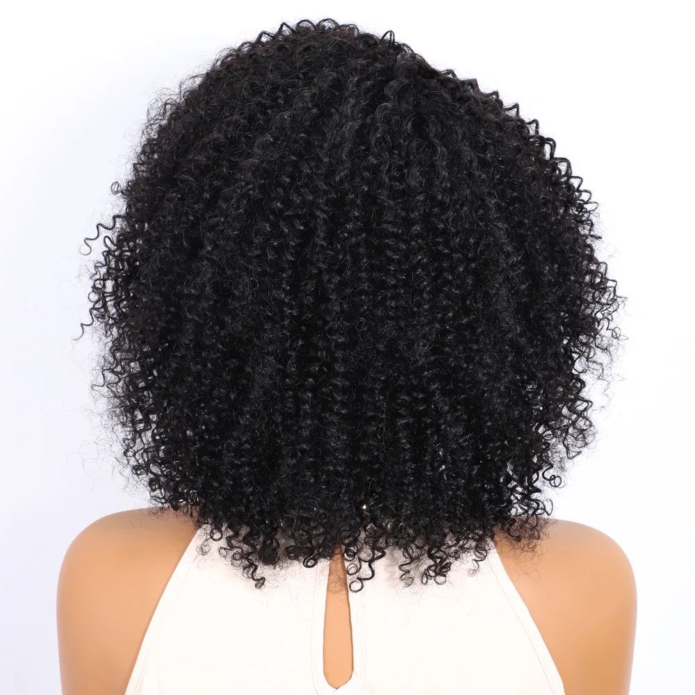 Lekker Highlight Brown Kinky Curly Bob 100% Human Hair Wigs For Women Brazilian Remy Hair Full Machine Made Clearance Curly Wigs