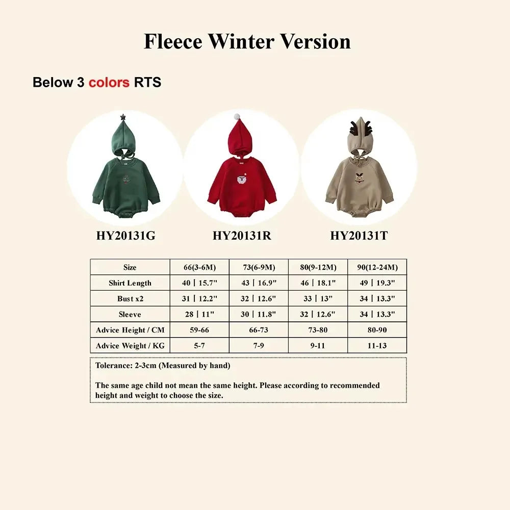Fashion Baby Romper with Hat Warm Newborn Infant Jumpsuits Boy Girl Embroidery Fleece Cotton Bodysuit for 0-24M Cute Clothes
