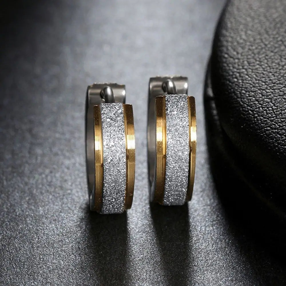 Mens Huggie Fashion Earring Man Jewelry Gold Simple Circle Hoop Earrings Polish