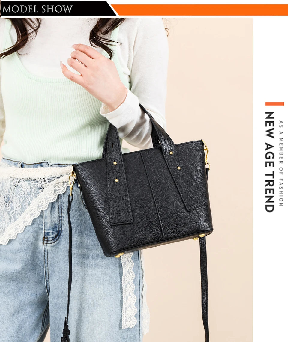 100% Genuine Leather Handbags for Women Fashion Small Shoulder Bag Ladies Cowhide Crossbody Bag Luxury Messenger Bags Designer