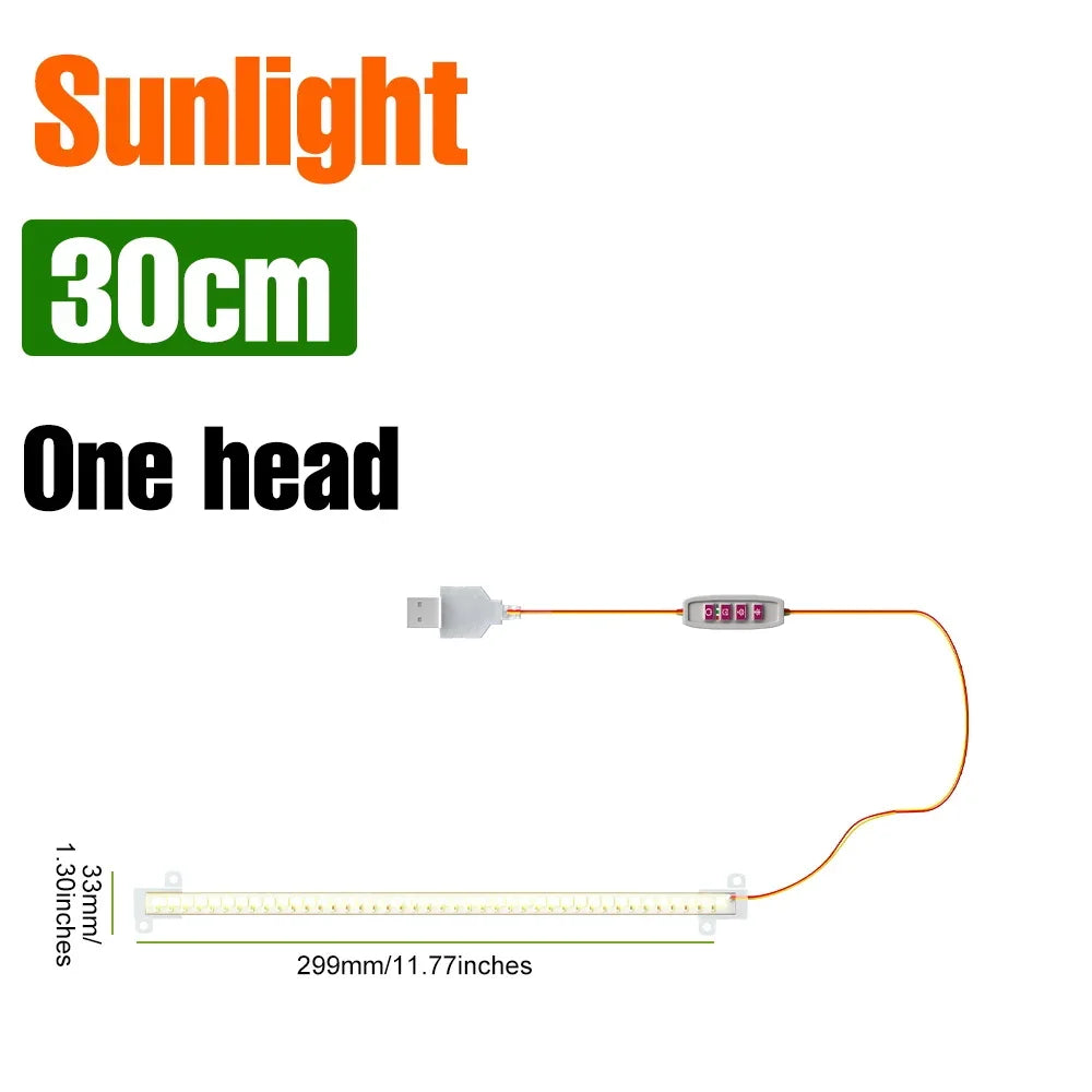 LED Plant Grow Light Bar 5V Full Spectrum Potted Fill Lamp USB Indoor Dimmable Succulent Seeding Flower Cactus Cultivate Lamps