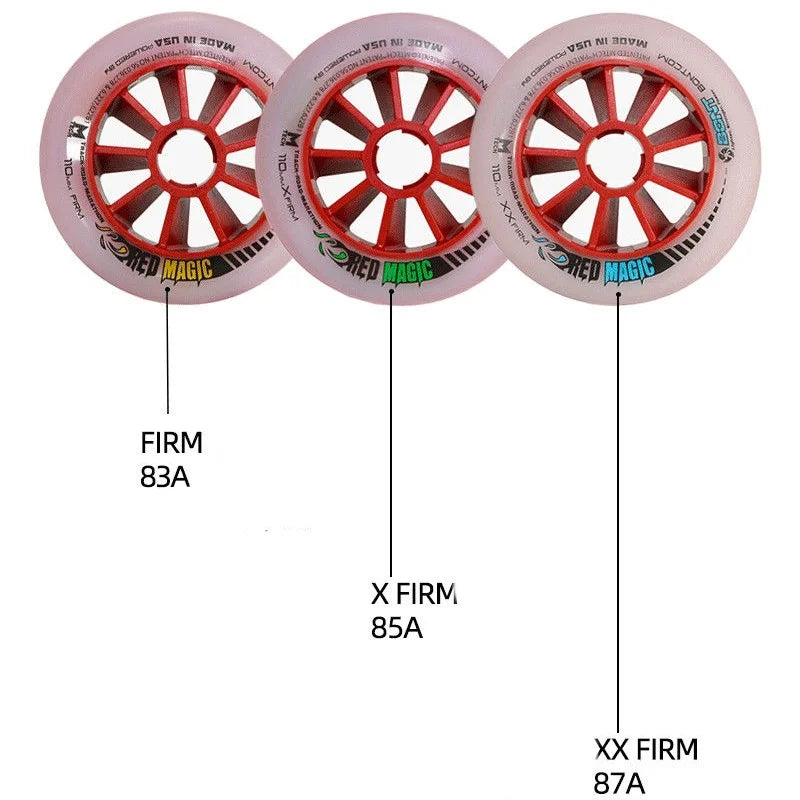 8 pieces Original MPC Red Magic XXFirm XFirm Roller Skating Wheel 110mm 100mm 90mm Redmagic Inline Speed Race XF XXF 2-layer Pro