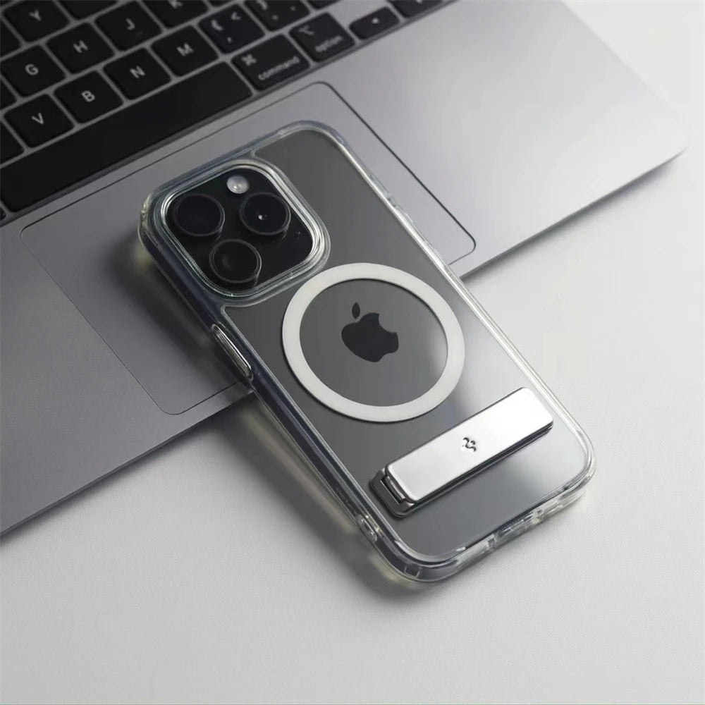 Spigen Ultra Hybrid S MagFit Designed for iPhone 17 Pro Max 16 15 14 13 12 Case Kickstand Amti Yellowing Compatible With MagSafe