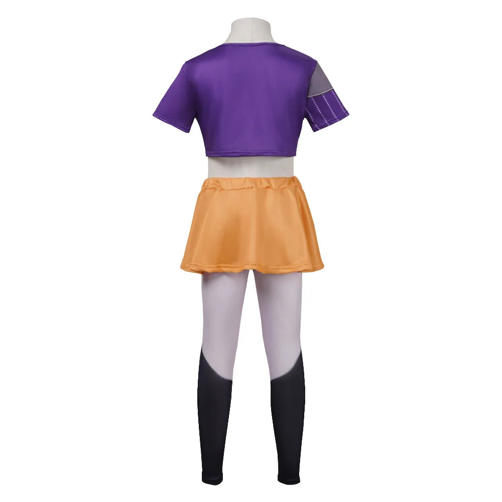Halloween Fancy Dress Adult Kids Street Hip Hop Role Play Outfit 3 Styles Printed Crop Top Skirt Shorts Idol Stage Costume