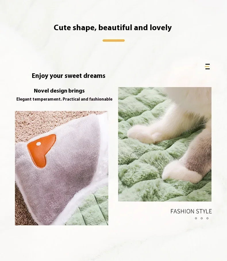 2024 NEW Winter Warm Dog Sleeping Mat Comfortable Dog Bed Plush Pet Mat for Small Medium Large Dogs Square Puppy Bed with Pillow