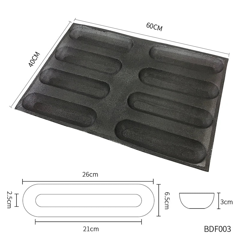 Bluedrop Food Grade Silicone Bread Form Coated Fiberglass Molds Perforated Baking Sheets for Kitchen Commercial Size