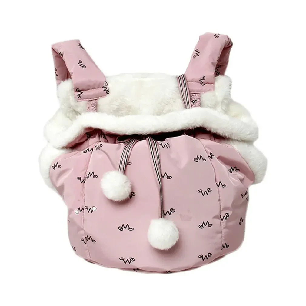 Pet Carrier Bag Winter Warm Small Cat Dogs Backpack Cat Carrier Outdoor Travel 6kg Load-bearing Plush Pets Cage