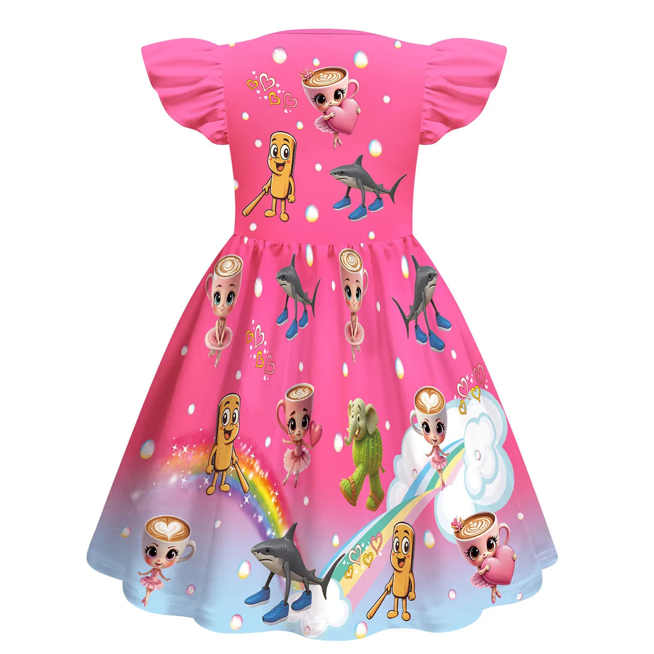 New Ballerina Cappuccina Cosplay Girls Dress+Bag Halloween Party Italian Brainrot Animals  Tung Tung Tung Sahur Costume Kids