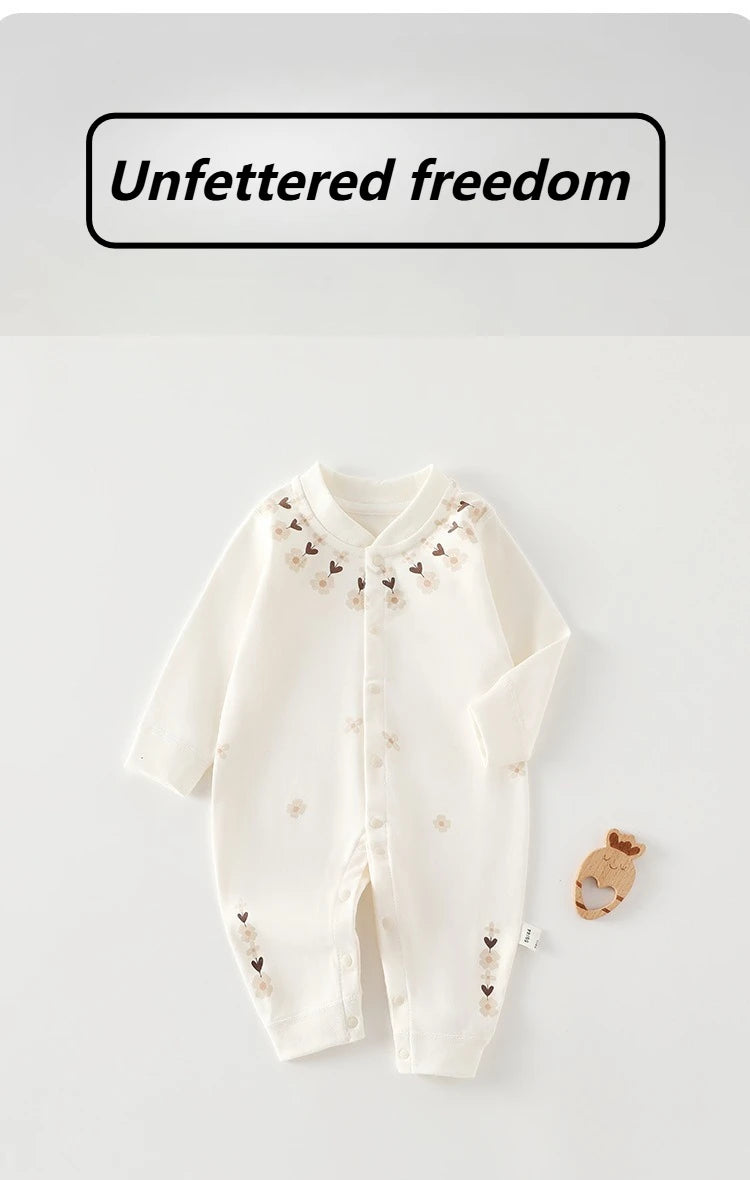 Infant Long-Sleeved Romper Suit Spring/Autumn Pure Cotton Garment Newborn Baby Bodysuit Unisex Baby All-Season Crawling Suit