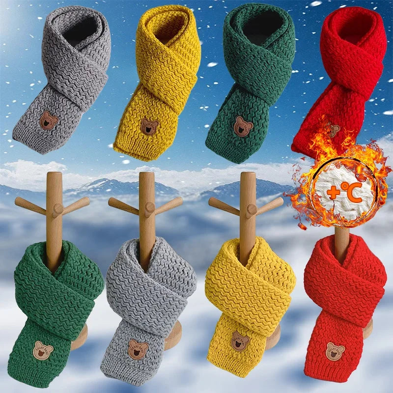 Christmas Toddler Scarf Winter Warm Baby Neck Warmer Fleece Lined Windproof Kids Unisex Scarf Cute Korean Style Festival Gift