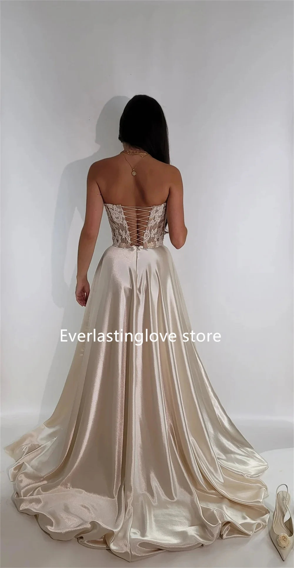 Modern Off Shoulder Beaded Lace Corset Wedding Dress with Satin Skirt and Train, Basque Waist Bridal Gown,