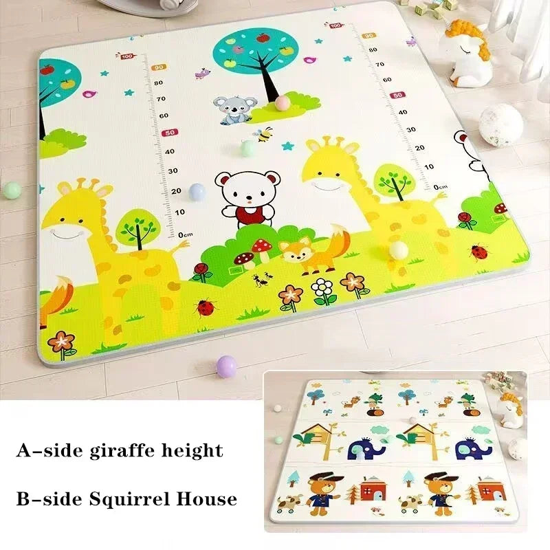 Thicken 1cm/0.5cm Baby Crawling Play Mats 200*180cm Folding Mat Carpet Play Mat for Children's Safety Rug Toys Gift Have Creases