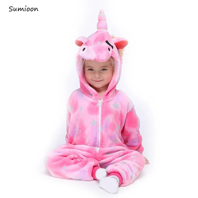 Kigurumi Onesie Kids Unicorn Pajamas For Children Animal Cartoon Blanket Sleepers Baby Costume Winter Boy Girl Licorne Jumspuit