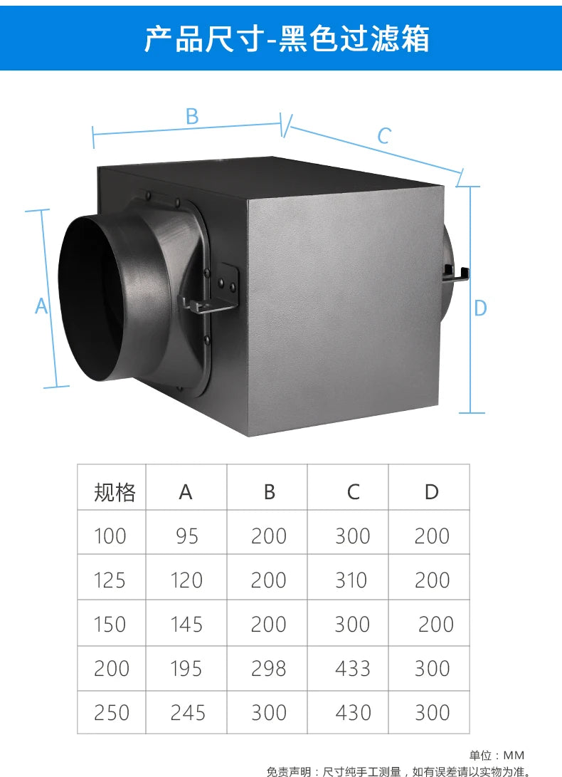 2026 Fresh Air Intake Inline Filter Box With Pre-filter, Activated Carbon and HEPA filter For HVAC System to Intake Fresh Air