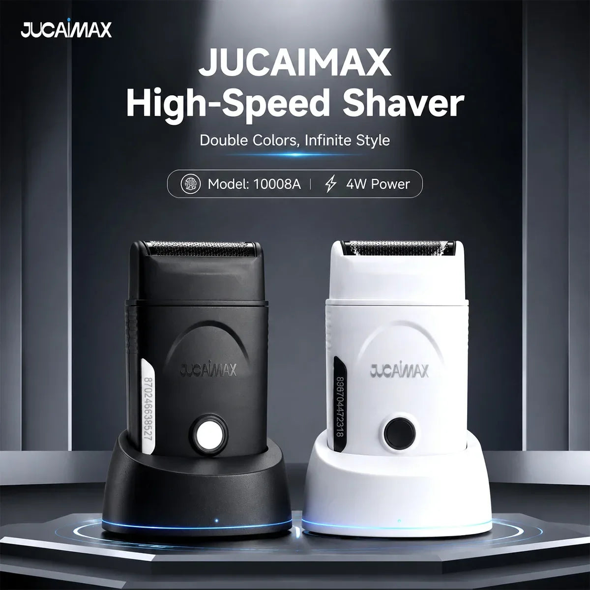 JUCAI 10008A Men Electric Shaver Beard Trimmer for Men Mini Body Cordless with Dock 10000RPM Professional Shaver for Barbershop