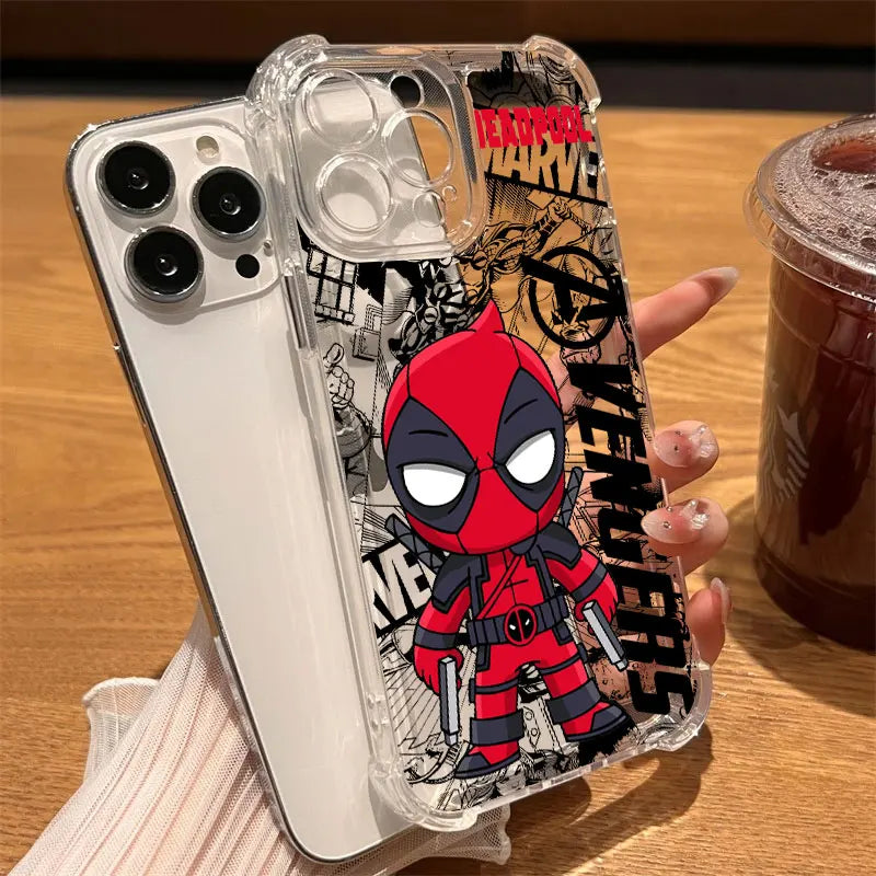 Spider Iron Man Deadpool Avengers Clear Case For iPhone 17 16 15 14 13 12 11 Pro Max 16e 17e Air 13 15 Plus XS X 7 8 Phone Cover