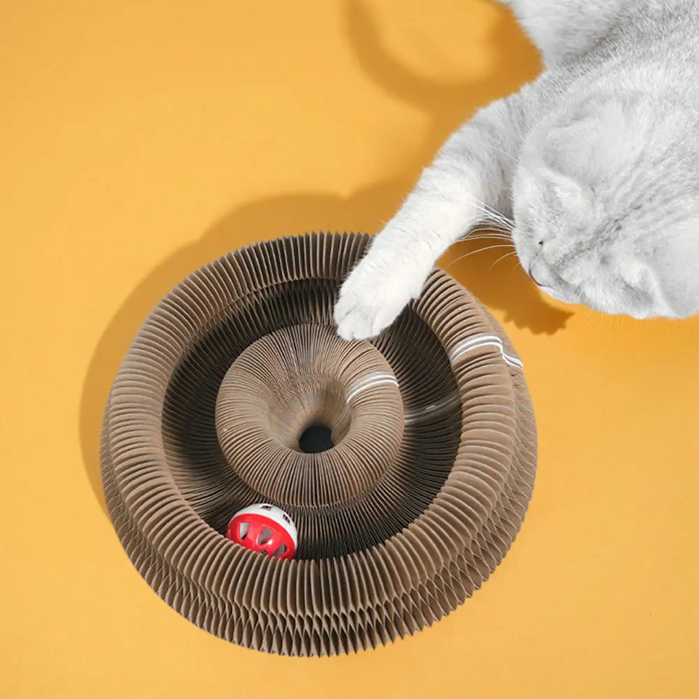 Magic Organ Cat Scratching Board Interactive Scratcher Cat Toy Foldable Cat Interactive Toys Cat Grinding Claw Scratching Board