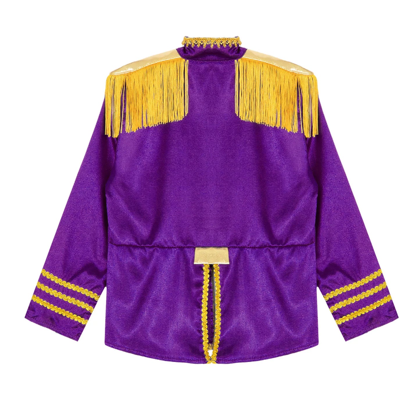 Kids Girls 60s Retro Hippie Rock Band Musician Costume Halloween Cosplay Carnival Party Circus Drummer Parade Tassel Jacket Coat
