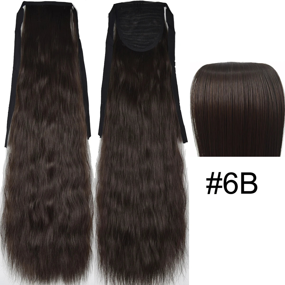 TOPREETY Synthetic Fiber Heat Resistant Kinky Ribbon Ponytail Extensions 3007