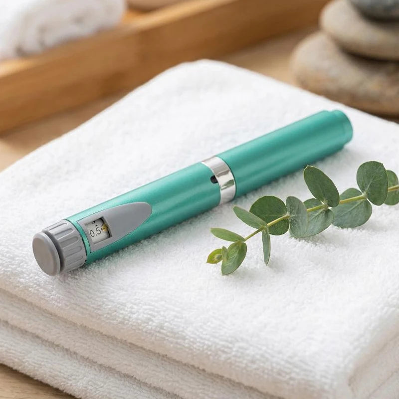 Portable Dose Adjustable Reusable Injector Pen Kit for Insulin Peptide, Comes with 10Pcs 3ML Replacement Cartridges