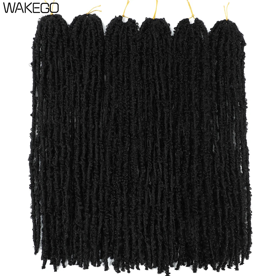 Wakego Butterfly Locs Crochet Hair 14 18 24 Inch Fausse Locks Crochet Butterfly Extensions Pre-looped Soft Locs Synthetic Braid