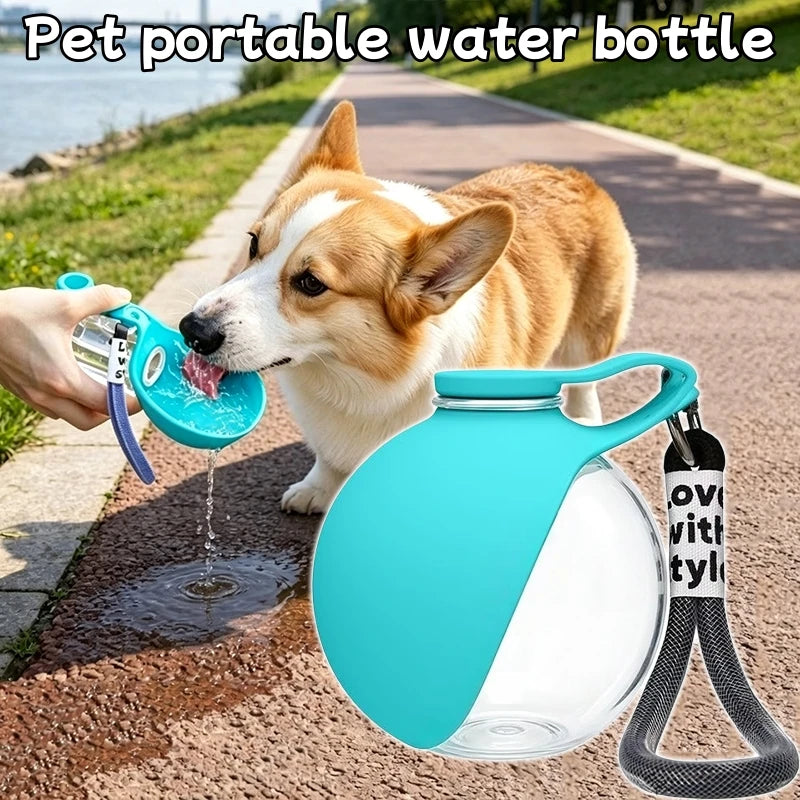 Pet Companion Water Bottle,Portable Water Bottle for Walking Dogs,Hand-held Hanging Rope for Cats and Dogs To Drink Water Bottle