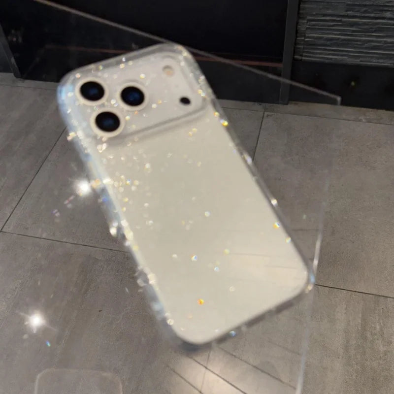 Luxury Soft Silicone Glitter Transparent Phone Case For iPhone  17 Pro Max 11 12 13 14 15 16 Pro Max Air Plus Clear Bumper Cover