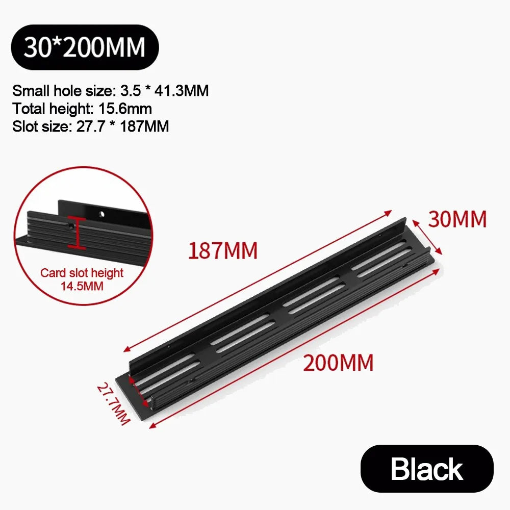 Aluminum Alloy Cabinet Breather Hole Cover Rectangle Breathable Mesh Wardrobe Air Vent Decor 30mm Wide Ventilator Grille Cover