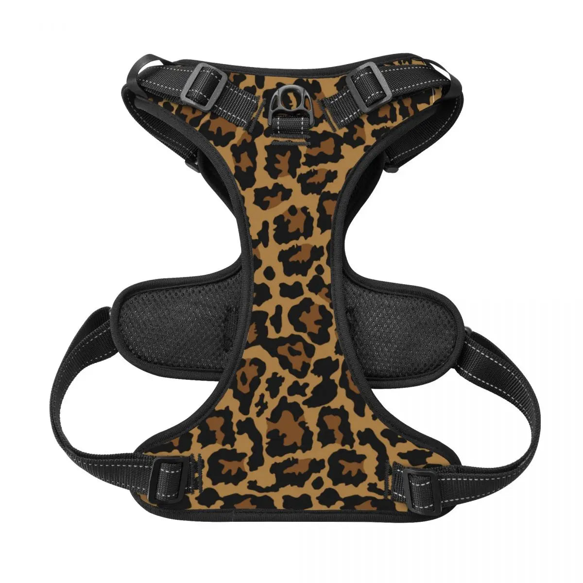Pet Cat Dog Harness for Dogs Adjustable Pet Harness Reflective Leopard Skin Service Training Easy Control