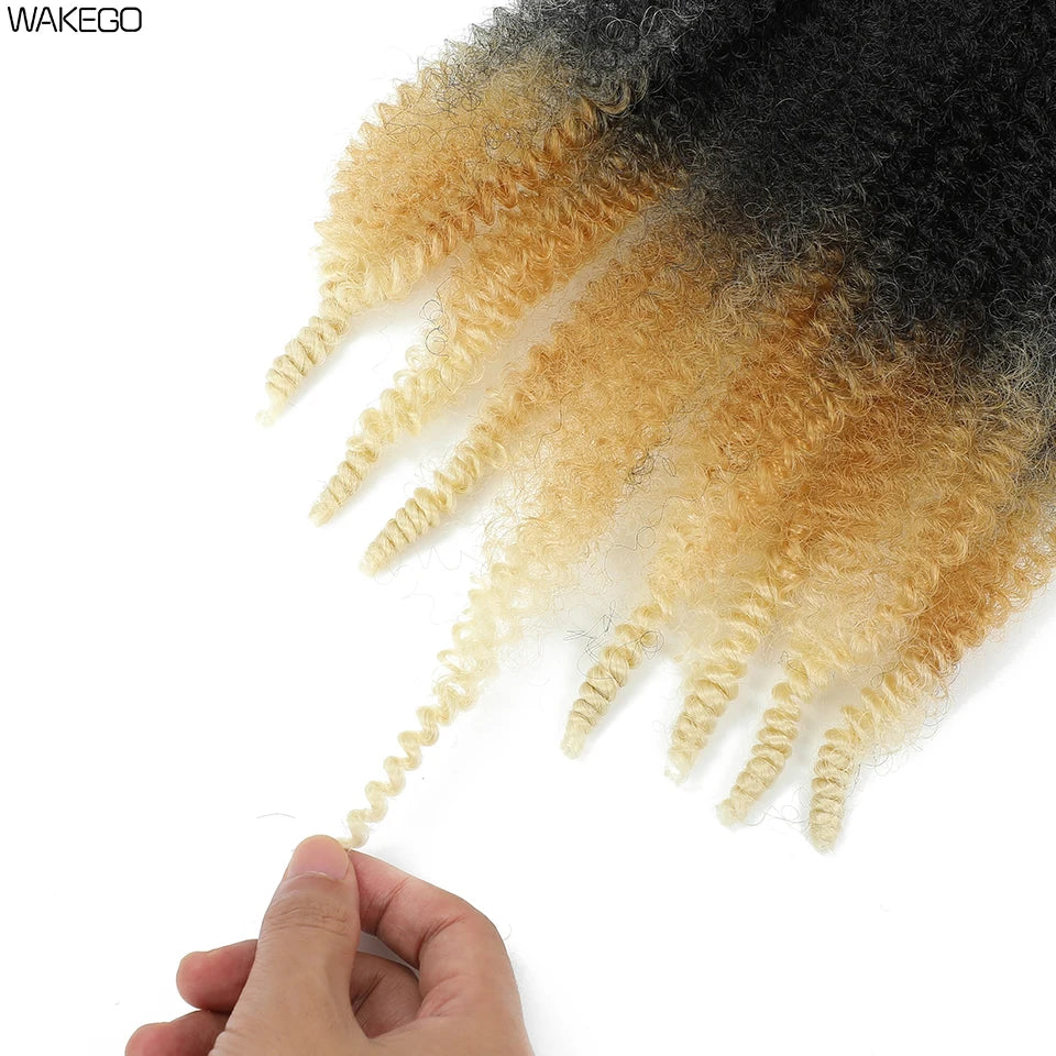 Marley Twist Braiding Hair Ginger Burgundy Ombre Brown Black Springy Afro Twist Hair PreFluffed Spring Twist Kinky Braiding Hair