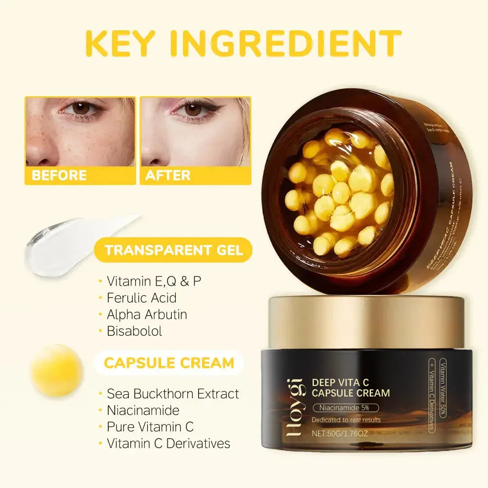 Deep Vita C Capsule Cream Collagen Face Moisturizer Anti Aging Gel Firming Repairing Fade lines Hydrating Skin Care Products