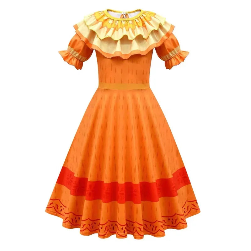 Girls Dress Kids Fancy Girls Princess Printed Gown Halloween Party Dresses Children Fashion Elegant Costume Kids Casual Clothing