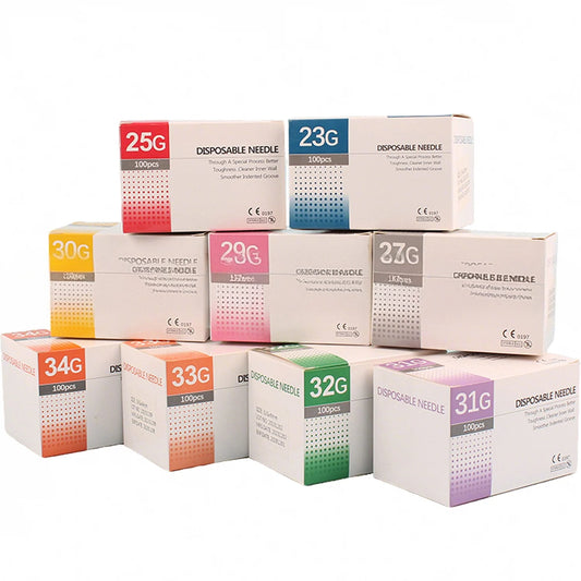 100Pcs 25G 27G 29G 34G 33G 32G 31G 30G Painless Small Superfine Beauty Needle Disposable Injection Piercing Needles 1.5/4/6/13mm