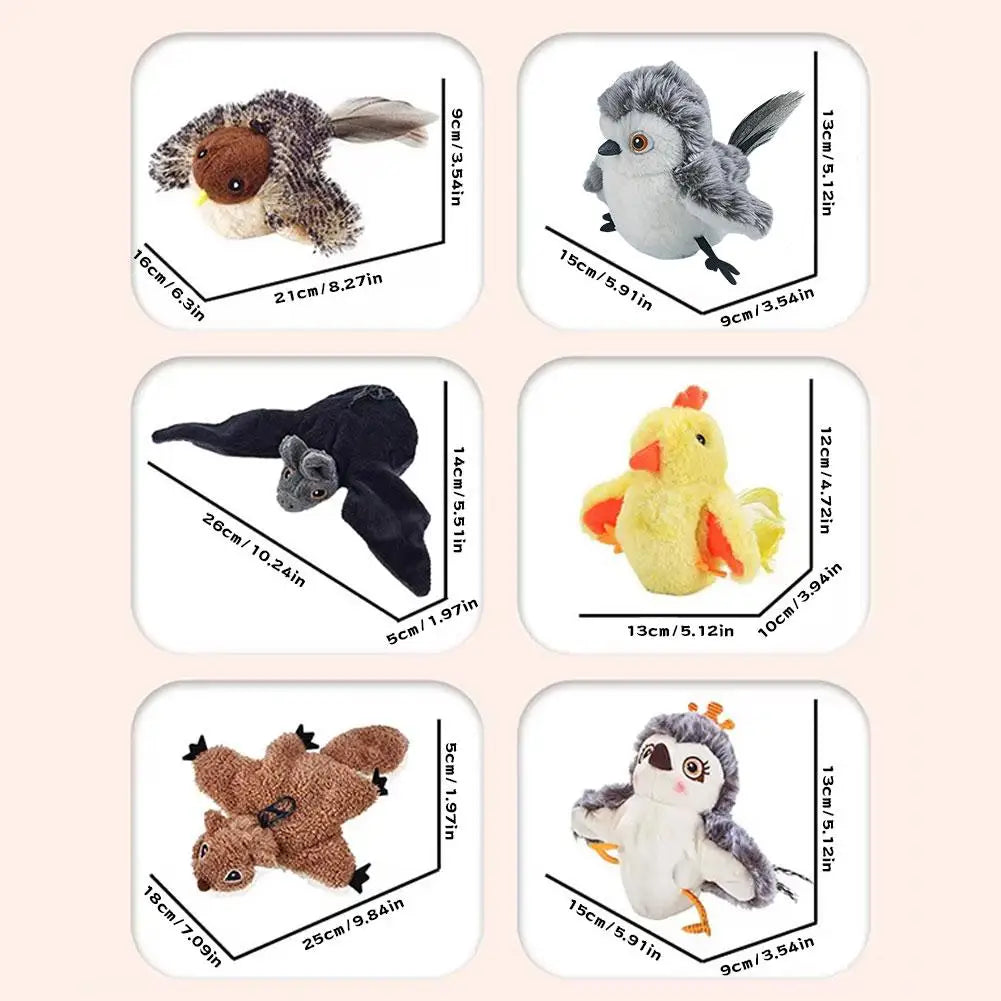 Flappy Bird Interactive Cat Toy Remote Control USB Rechargeable Pet Cat Plush Toy Flapping Bird Toy Stimulate Hunting Instincts